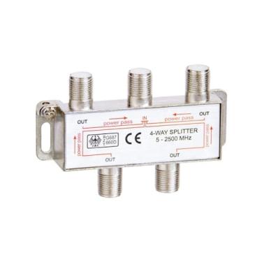 Imagem de Woostars Divisor de cabo coaxial de 4 vias (compatível com RG6, tipo F, 5-2500MHz) divisor coaxial fêmea de sinal digital - funciona com satélite, antena, HDTV, amplificador, TV a cabo CATV