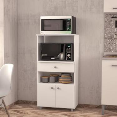 Imagem de Armário para Forno e Microondas com 2 Portas e 1 Gaveta 2310 Branco