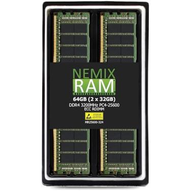 Imagem de NEMIX RAM Kit de memória de servidor registrado 64GB (2X32GB) DDR4 3200MHZ PC4-25600 2Rx4 1.2V CL22 288-PIN ECC RDIMM