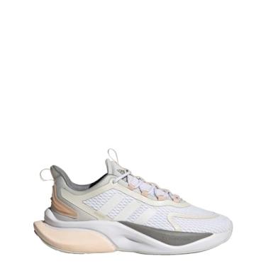 Imagem de adidas Tênis de Corrida Feminino Alphabounce+, Branco/Zero Metálico/Cinza, 9