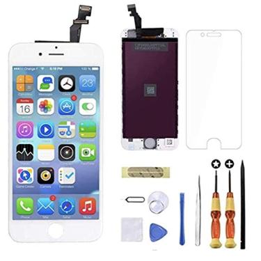 Imagem de Allfixparts Para substituição de tela do iPhone 6, tela sensível ao toque LCD de 4,7 polegadas, conjunto de montagem de tela totalmente moldura com kit de ferramentas de reparo + protetor de tela de