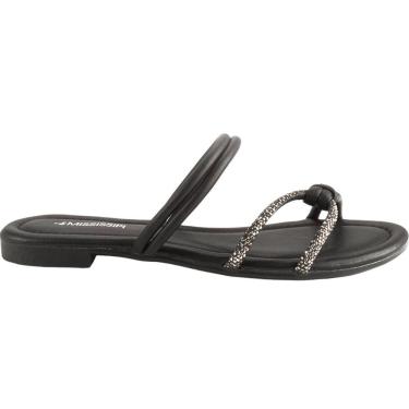Imagem de Tamanco Rasteira Feminino Casual Dia a Dia Tira com Strass Mississipi Mc012