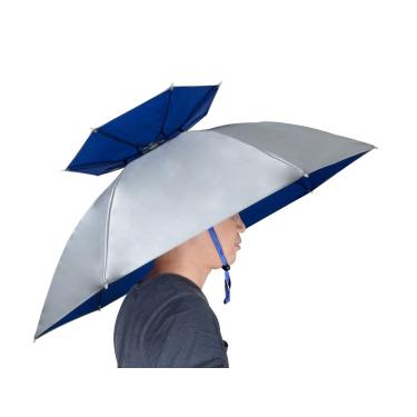 Imagem de NEW-Vi Chapéu de guarda-chuva de pesca, dobrável, chapéu de chuva, ajustável, multifunções para uso ao ar livre (prata (atualizado))