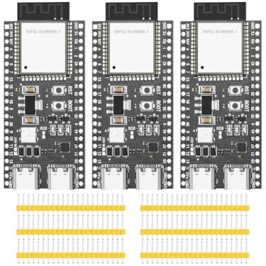 Imagem de Placa de desenvolvimento ESP32-S3-DevKitC-1-N8R2 ESP32-S3-WROOM-1 Processador de microcontrolador integrado 2,4 GHz WiFi Bluetooth 5 modo de longo alcance, interface tipo C dupla para Arduino