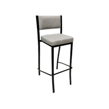 Imagem de Banqueta Empilhável para bar Altura 65cm cor Preta Assento e Encosto E