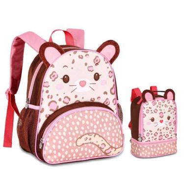 Imagem de Mochila E Lancheira Infantil Escolar Bichinhos Fofos Animais - Clio
