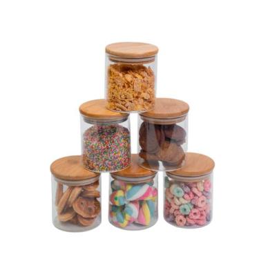 Imagem de Conjunto de 6 Potes Herméticos de 400 Ml com Tampa de Bambu Oikos, U, 