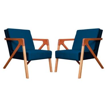 Imagem de Kit 02 Poltronas Decorativas Monalisa para Recepção Veludo Cores - DS 