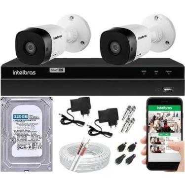 Imagem de Kit Cftv 2 Câmeras Multi Hd 720p 1mp Dvr Intelbras Mhdx 1104