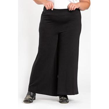 Imagem de Calça Feminina Plus Size Pantalona Moletinho de Viscose c/ Elastano - 