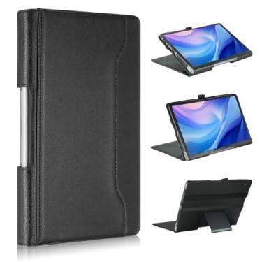 Imagem de Xuanbeier Capa compatível com Lenovo Tab Plus (TB351FU) 29.2 cm, capa protetora de visualização multiângulo com bolso e suporte para caneta, despertar/hibernar automaticamente, preta