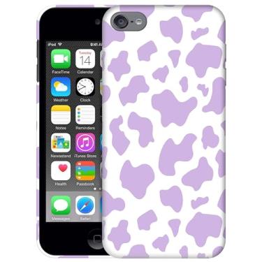 Imagem de Generic SM Capas para iPod Touch 7, capa para iPod Touch 6, capa para iPod Touch 5 - estampa de pele de vaca design roxo impresso em 3D capa traseira de plástico rígido para iPod Touch 7/6/5.