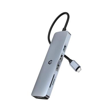 Imagem de oditton Hub USB C 6 em 1, adaptador USB C, USB 3.0, 4K HDMI, duas portas USB 2.0, leitor de cartão SD/TF, estação de ancoragem compatível com Mac Pro/Air e mais