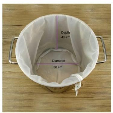 Imagem de Saco de leite de nozes - Grande 17,7 x 11,20 cm de grau comercial - Saco de leite de amêndoa reutilizável e coador de alimentos multiuso - Gaze de nylon de malha fina e filtro de café frio (L45 x 30