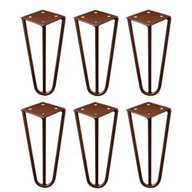 Imagem de Kit 6 Pés de Metal 15 CM Hairpin Legs Mesas de Centro Puffs Bronze G41