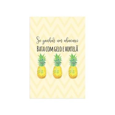Imagem de Placa Decorativa Abacaxi Hortelã MDF 20x30cm - Quartinhos
