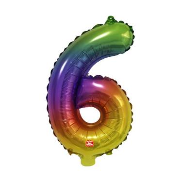 Imagem de Balão Metalizado Números 16" 40cm - Degradê - 01 unidade - Balões São 
