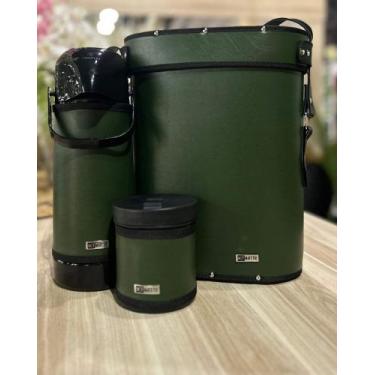 Imagem de Kit Chimarrão Artesanal com 3 Peças Verde Militar - MateTri