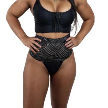 Imagem de Calcinha Cinta com Renda - Pós Plástica, P, Preto