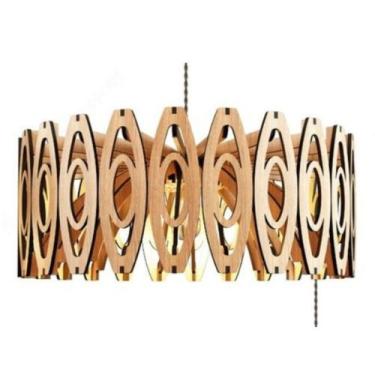 Imagem de Luminária Teto tipo Pendente TOPÁZIO MDF - Completa 02 bolas - CORALIS