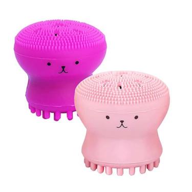 Imagem de 2 Esponjas de Limpeza Facial Polvo Esfoliante Massageador Rosto - Efer