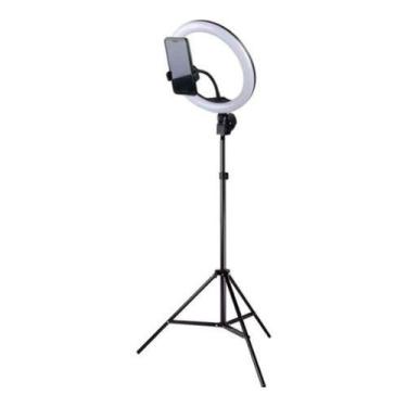 Imagem de Kit Iluminador Led Ring Light 10 Pol Com Tripé Super Barato - Alex Imp