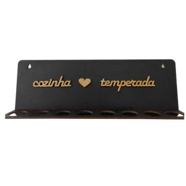 Imagem de porta tempero de parede  mdf  com 8 tubete  +funil e cartela - house d