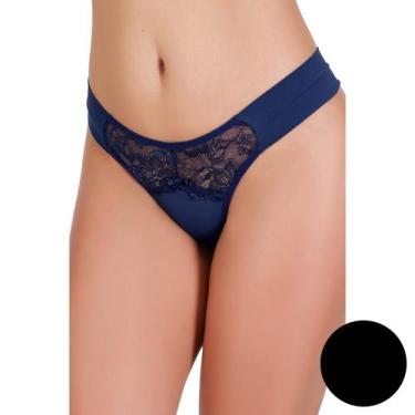 Imagem de Calcinha Luxo Melissa de Microfibra e Renda Feminino - Biografia da Mo