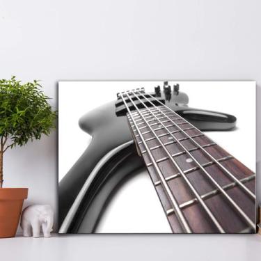 Imagem de Placa Decorativa MDF Música Guitarra Preta 30x40cm - Quartinhos