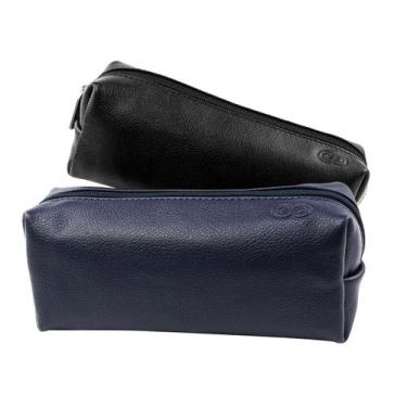Imagem de Kit Com 2 Estojos Palermo Em Couro - Galvani, Azul com preto