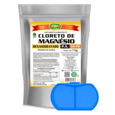 Imagem de Magnésio P.A Unilife 1kg em Pó Produto Vegano - 2 Unidade + Porta Cápsulas