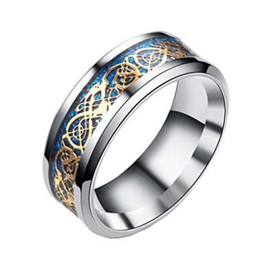 Imagem de HIJONES anel giratório de dragão celta de fibra de carboneto unissex de aço inoxidável para casamento