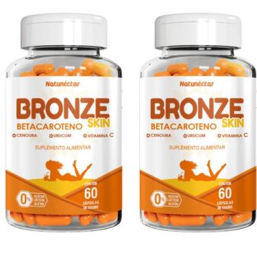 Imagem de Kit Combo 02 UND Bronze Skin Betacaroteno Urucum 120 Cápsulas Bronzeam