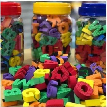 Imagem de Pote De Letras E Numeros C/ Imã Magnéticas Em E.v.a - new