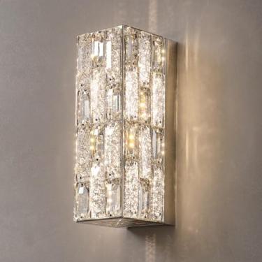 Imagem de Luminárias de parede de cristal de luxo modernas, vintage, 18 W, fonte de luz LED, arandelas de parede K9, fundo de parede, penteadeira, luz de parede para sala, bar, cozinha, corredor, sala