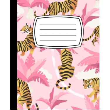 Imagem de Tiger Composition Notebook College Ruled: tiger pattern, | 7.5 x 9.25 inches, 120 pages |, Wide Lined Journal for Big Cat Lover, Cute Composition Notebook for School, Office & Home Use
