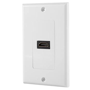 Imagem de Placa de Parede Banhada a Ouro 1 Porta para DVD de Home Theater Branco, Fácil de Instalar para Locais Domésticos ou Comerciais, Material Plástico ABS