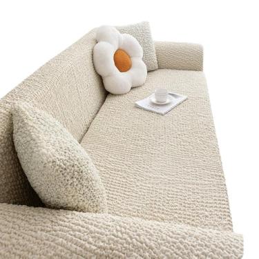 Imagem de Capa luxuosa de veludo para sofá de 1 a 5 lugares, protetor grosso de móveis elásticos, sofá de cor sólida e capa reclinável(Beige,1-seat 90-140cm)