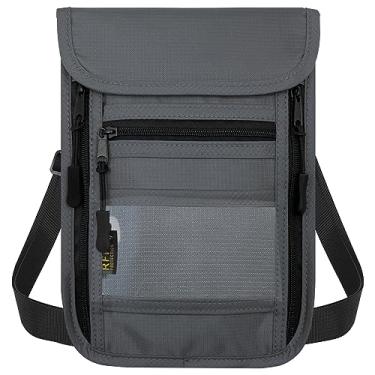 Imagem de sundee Carteira de pescoço de viagem com zíperes duplos, suporte de passaporte com bloqueio de RFID e alça de pescoço ajustável para homens e mulheres para manter dinheiro, cartões de crédito e