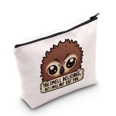 Imagem de TSOTMO Presente de mercadoria de jogo Owlbear presente Owlbear bolsa com zíper para fãs do BG3 presente de druida Owlbear DnD presente para fãs de Karlach ou Astarion, NÃO COMA VOCÊ, Sacos de