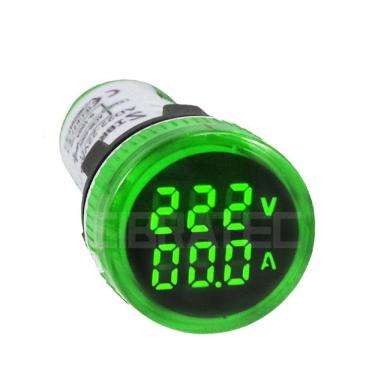 Imagem de Voltímetro / Amperímetro Digital AD22- 60-500Vca / 0-100A Verde