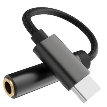 Imagem de Adaptador USB tipo C para conector de fone de ouvido de 3,5 mm (pacote com 2), cabo USB C para dongle de áudio auxiliar para iPhone 16 16 Pro Max 15 15 Pro 15 Plus, iPad, Pixel, Samsung Galaxy S24 S23