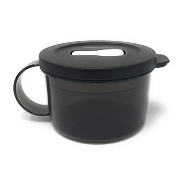 Imagem de Tupperware Caneca de sopa de micro-ondas CrystalWave preta 473 ml