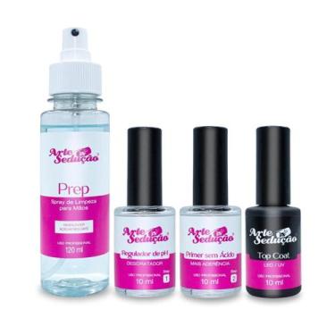Imagem de Kit Prep Spray + Regulador Ph + Primer Sem Ácido + Top Coat - Arte Sed