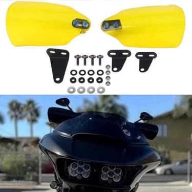 Imagem de RUNNING PANTHER Protetor de suporte de proteção para guidão para Harley Touring Road Glide, Softail Street Bob FXBB/114 FXBBS/Low Rider ST 117 FXLRST/Deluxe FLDE/Heritage Classic 2018-2023 (amarelo)