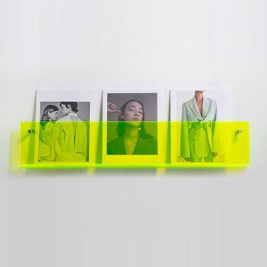 Imagem de ZEOPLE Suporte De Revista De Parede, Suporte De Folheto De AcríLico Transparente, Estante Suspensa, Porta-Revistas Para EscritóRio, Sala De Espera, Cafeteria(Fluorescent green,80cm/31.49in)