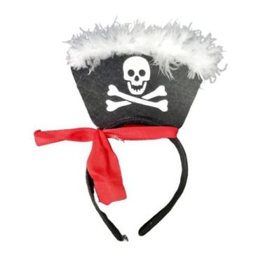 Imagem de Tiara Pirata com Pluma Carnaval Halloween Fantasia - 01 unid - PB Fest