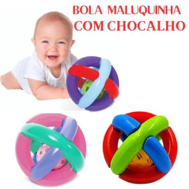 Imagem de Brinquedo Didatico Infantil Bola Maluquinha Macia Leve E Com Chocalho 