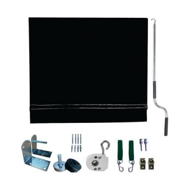 Imagem de Toldo Cortina Preto - 1,80m x 2,80m - kit completo - RM Policarbonatos