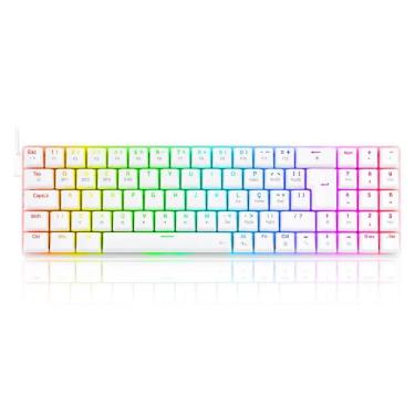 Imagem de Teclado Mecânico Gamer Redragon Ashe - ABNT2 - RGB Chroma - Switch Blue - Branco - K626-KB-W
